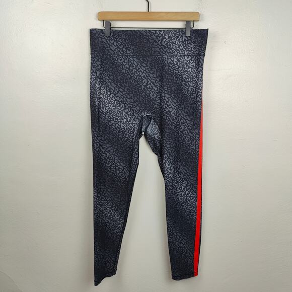 All‎ Access Audio Leggings Womens XXL Gray Leopard Print Yoga Activewear Preppy - Picture 1 of 8